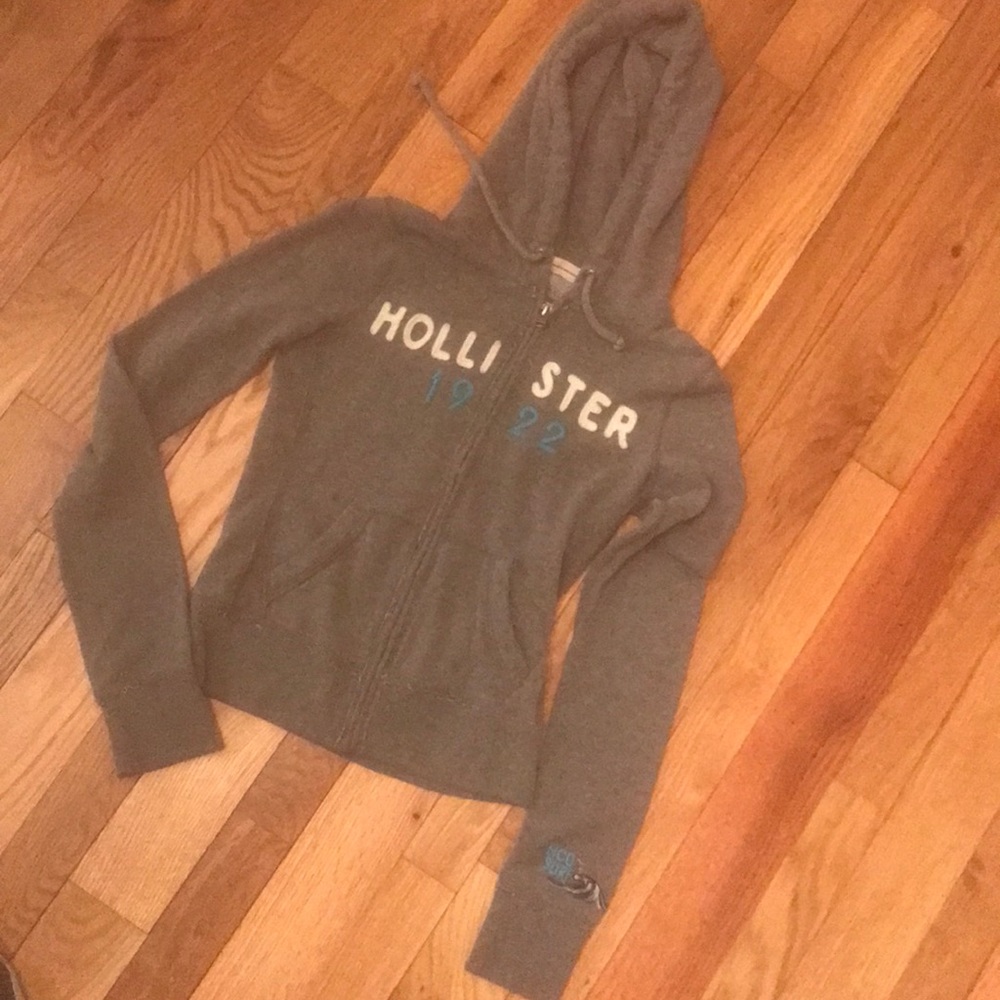 Hollister grey jacket with hood size XS